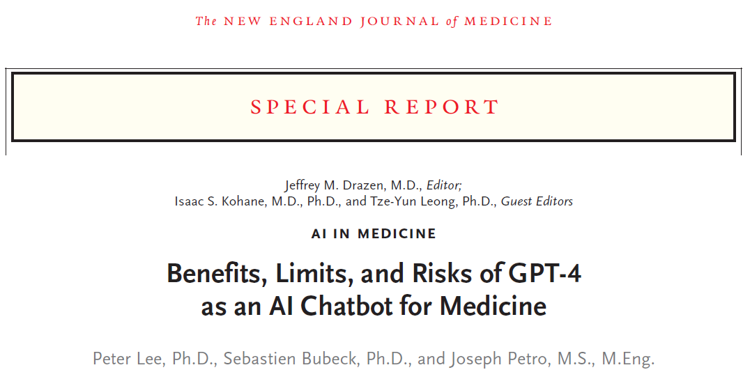 ChatGPT医疗新纪元？NEJMAI杂志开启AI在医学领域的7大应用探索！