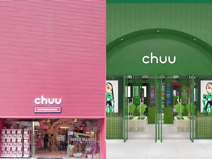 左图为韩国首尔门店，右图为国内门店，图片来源：小红书、chuu公众号