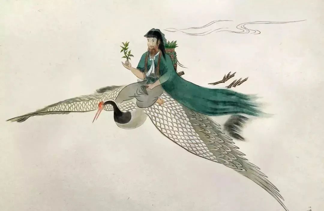 吴理真骑鹤种茶图之所以说是古老,是从西汉王褒作的古典《僮约》中