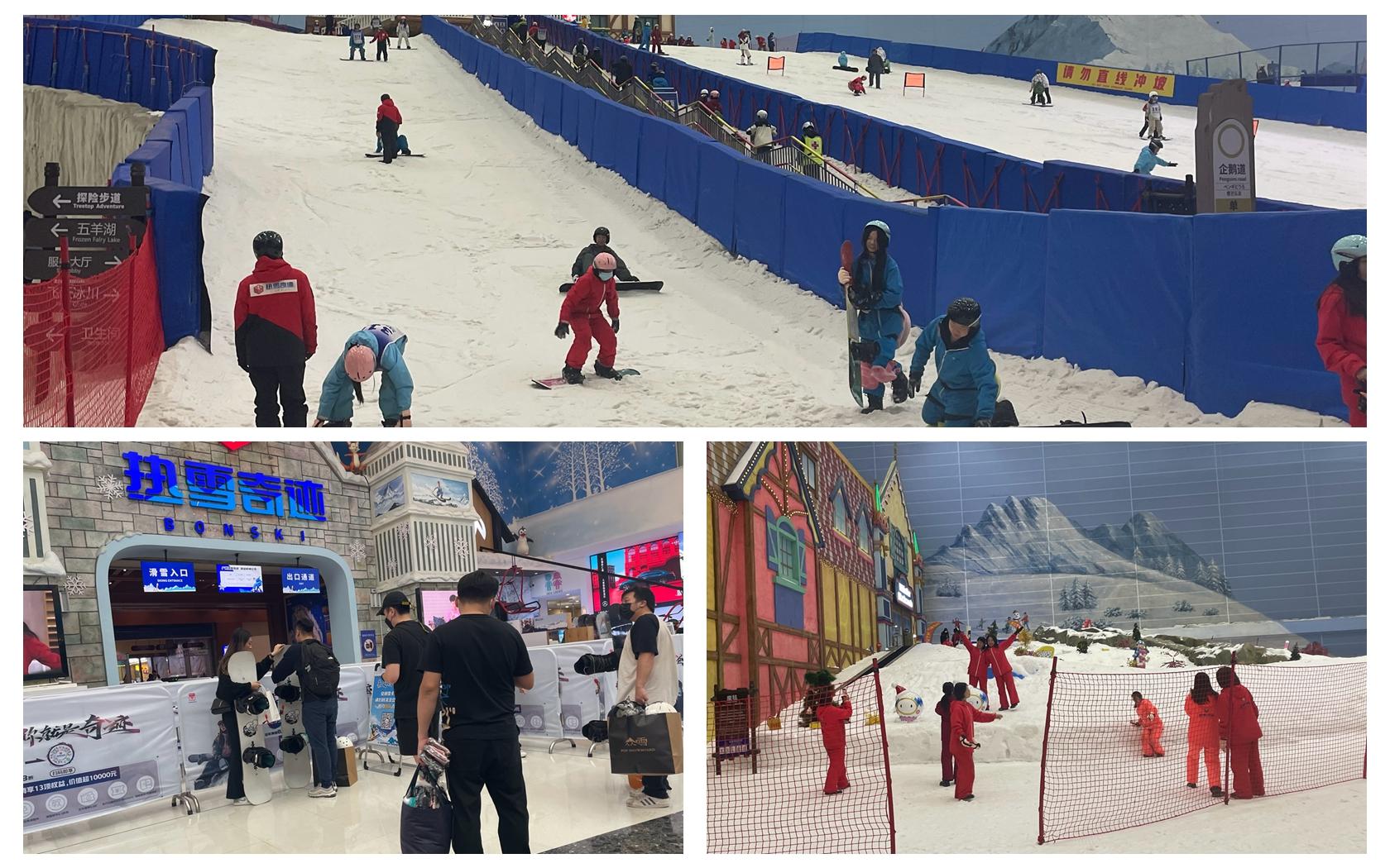 广州热雪奇迹室内滑雪场吸引了众多爱好者体验.