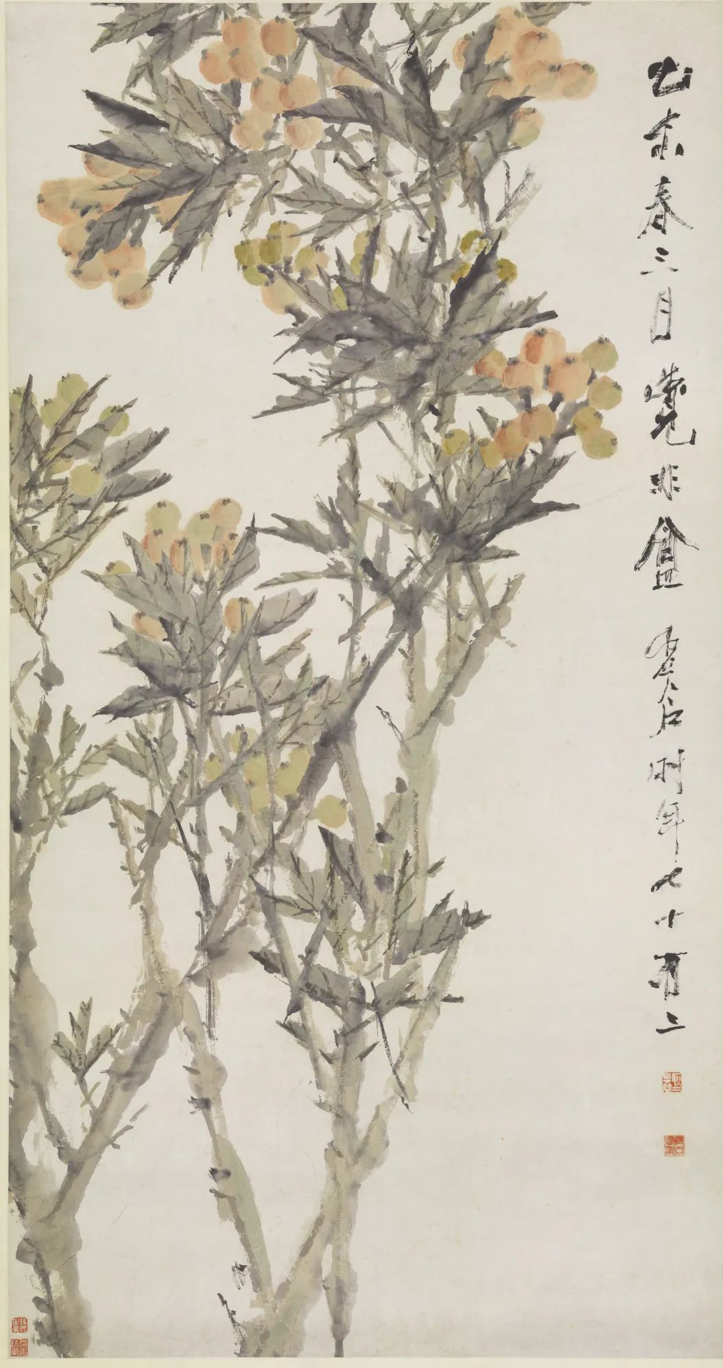 清 虛谷《枇杷圖軸》(1895年)