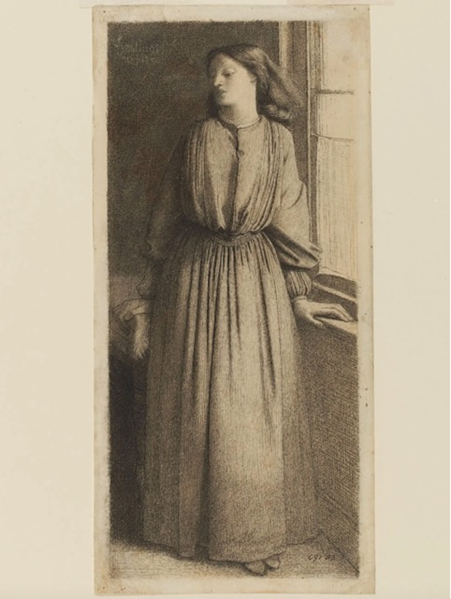 但丁·加布里埃尔·罗塞蒂画的西达尔，钢笔画，1854