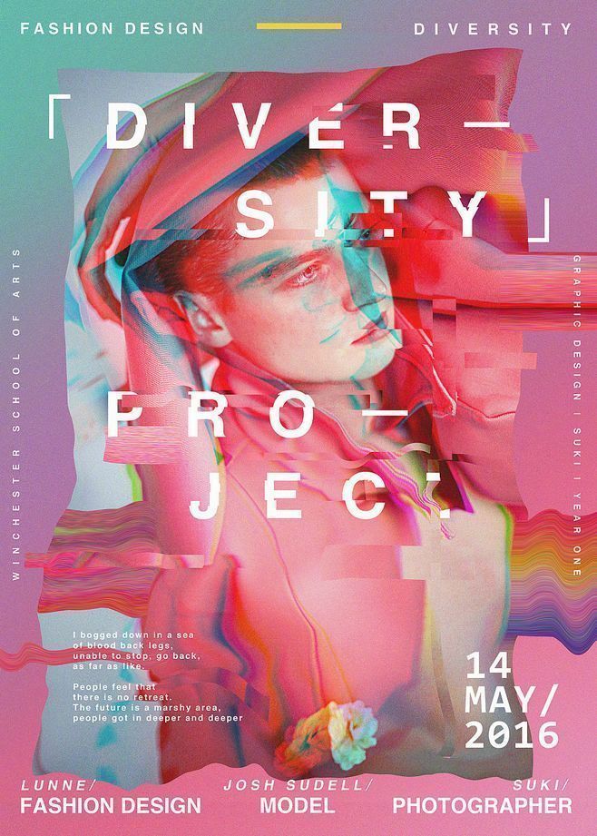 故障风格文字海报设计|设计_新浪新闻