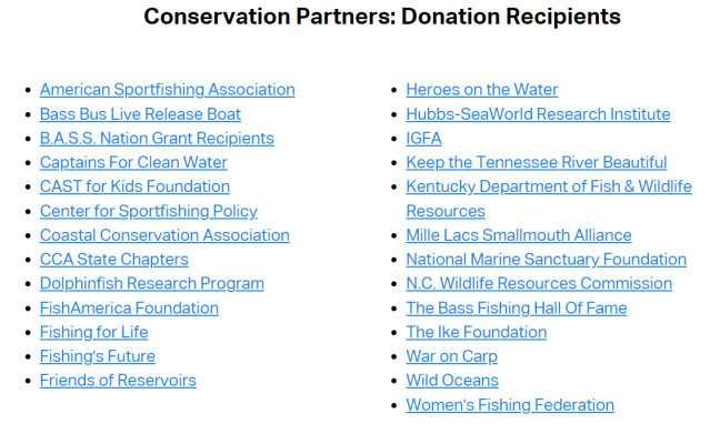 AFTCO 的捐款合作伙伴名单