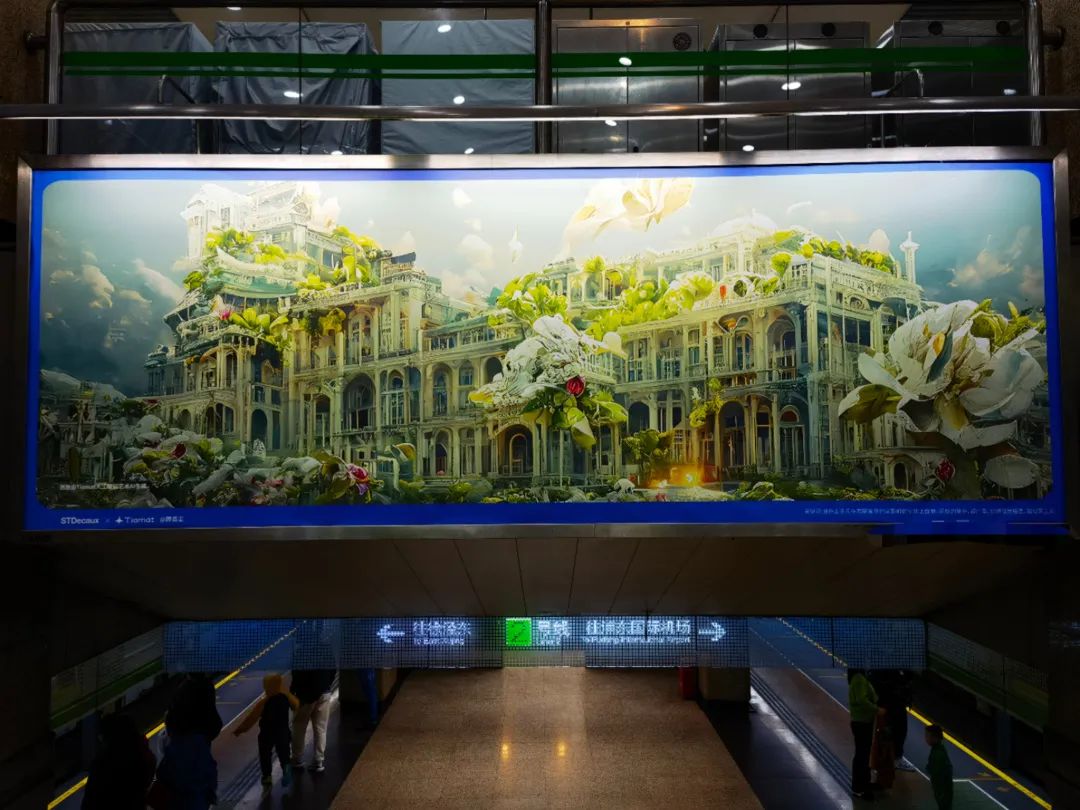 上海地铁站内某一幅由人工智能生成的图画 夏悦超/摄