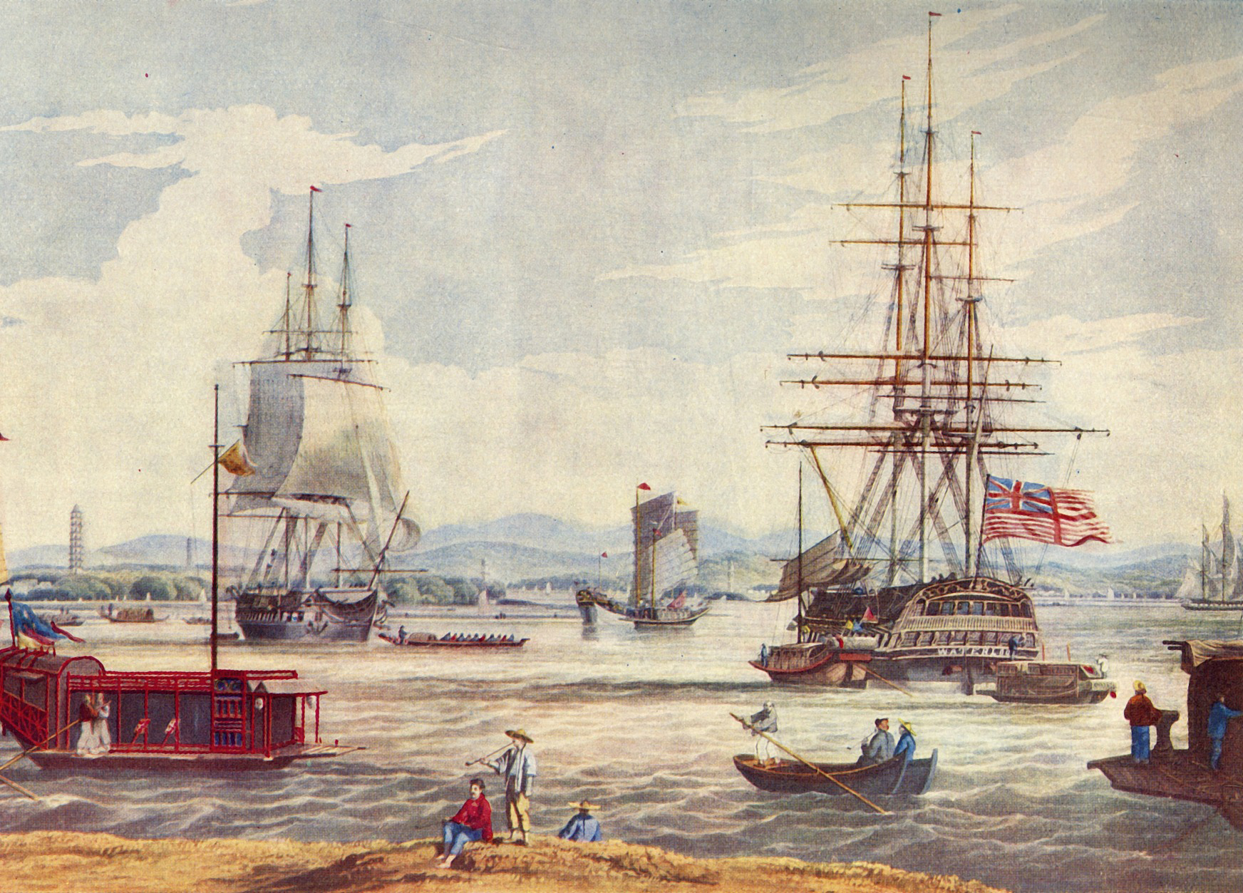 广州港口的英国商船