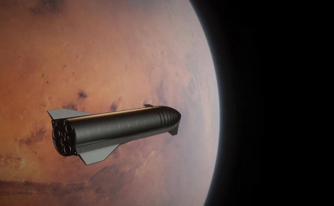 “星舰”前往火星想象图