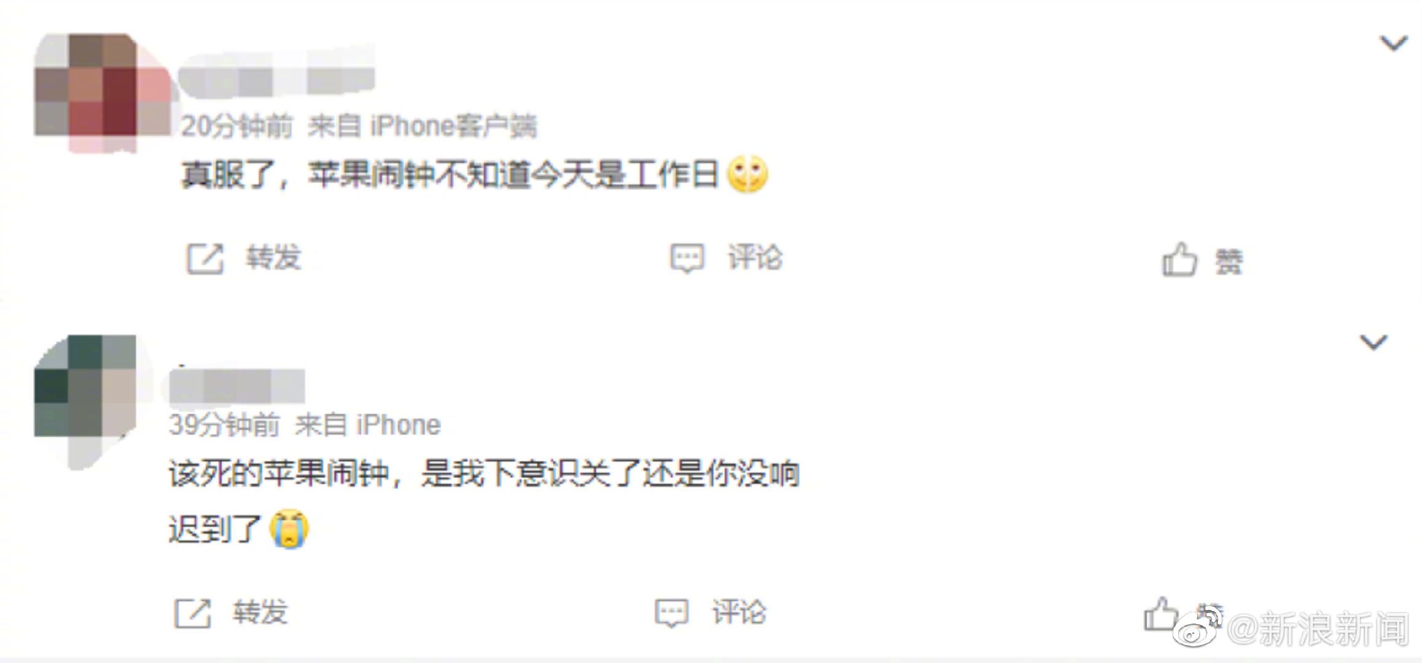 iPhone用户因闹钟没响上班迟到 网友吐槽上班迟到休闲区蓝鸢梦想 - Www.slyday.coM