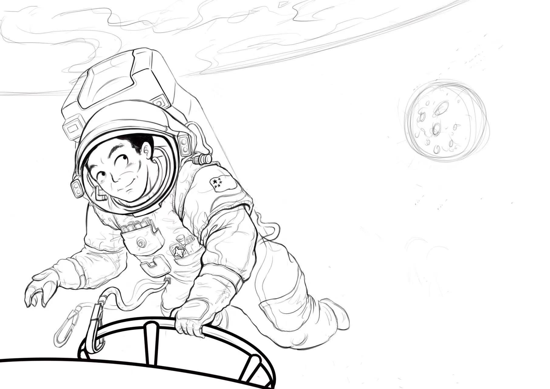 中国航天日黑龙江漫画家送来一份宇宙级浪漫