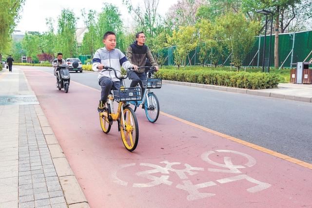 自行车道悄然变宽,河畔绿荫路段越来越多,城六区步行骑行比例创近10年