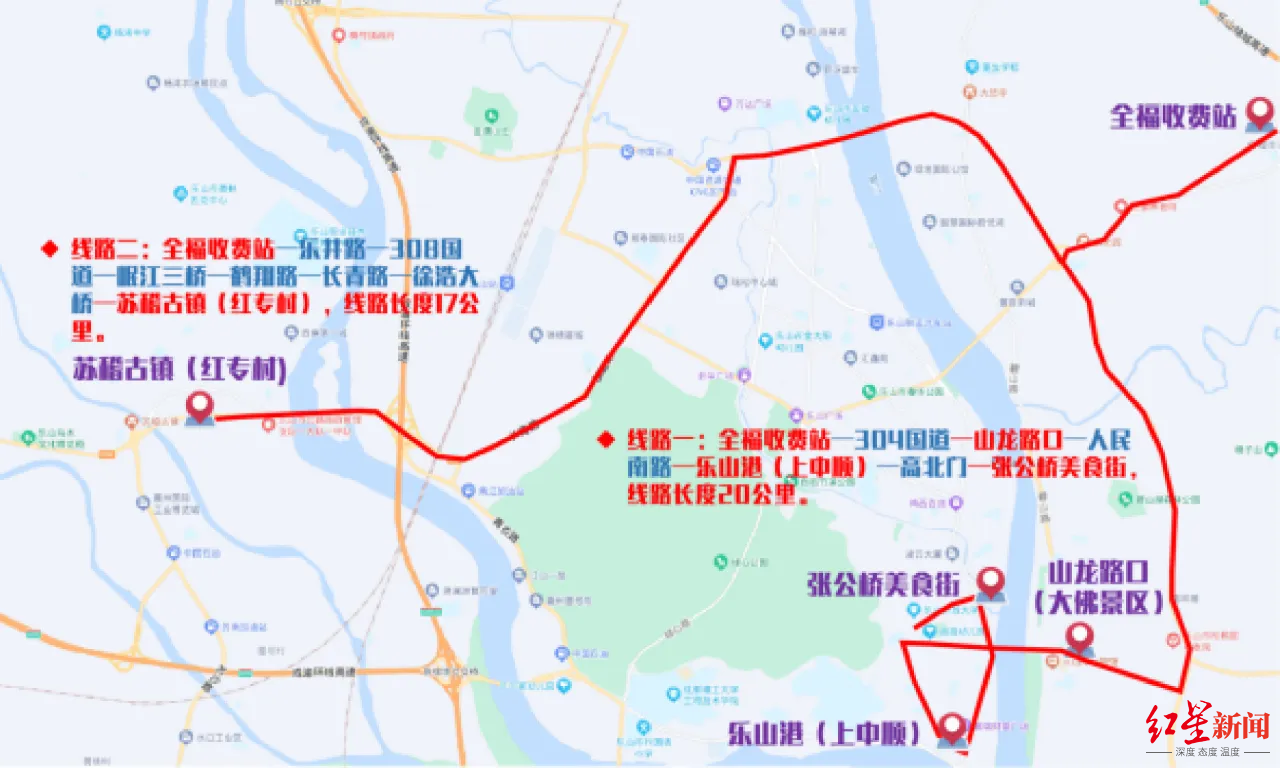 ↑免费摆渡公交线路