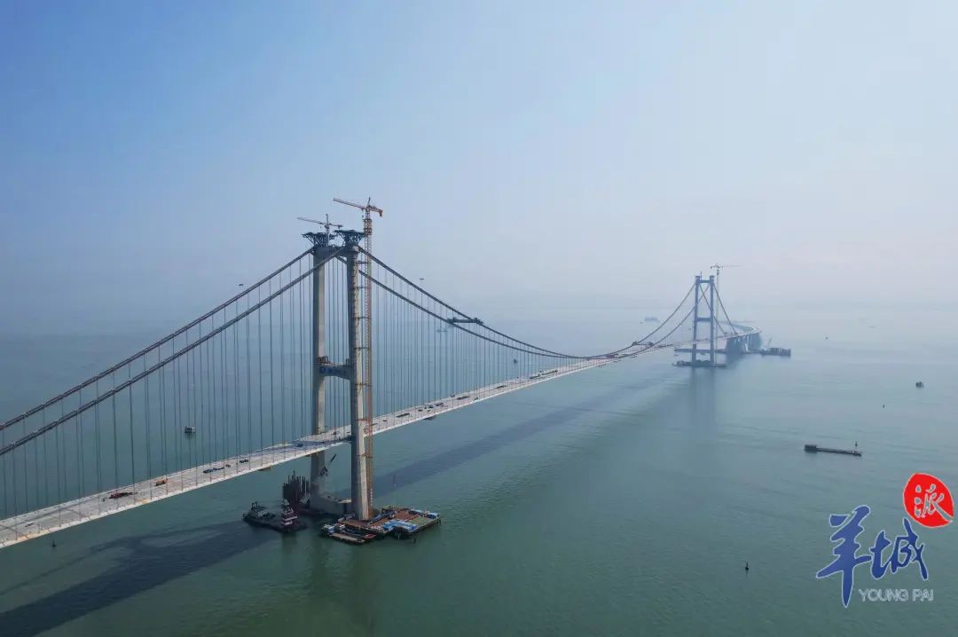 深中通道伶仃洋大桥航拍图