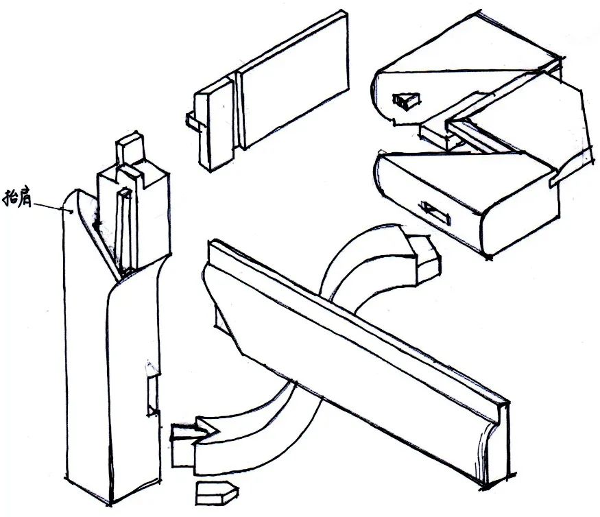 霸王枨(用于红木家具桌面与腿足常用的榫卯结构).
