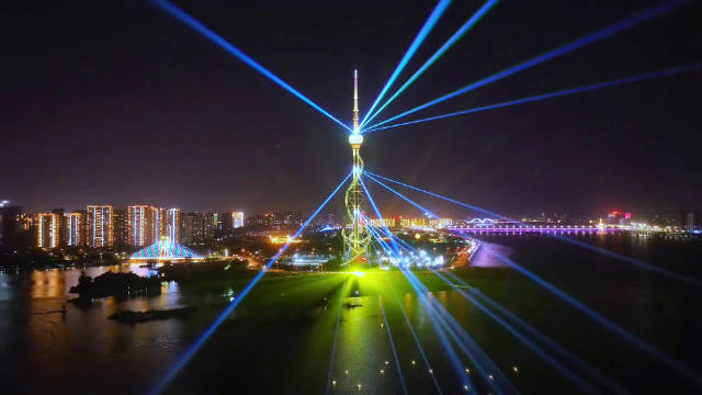 航拍水韵琅琊夜游沂河开始试运营了免费预约乘船临沂沂河夜景航拍好客