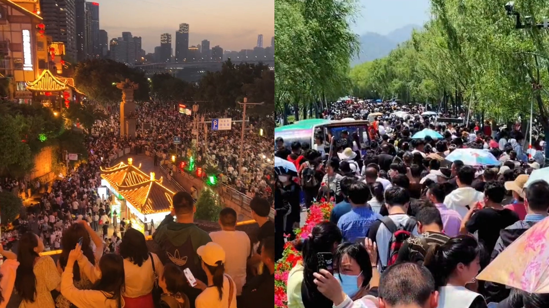 人人你人人!五一“人从众”多景点现状曝光,游客喊话:别出来了_新浪新闻