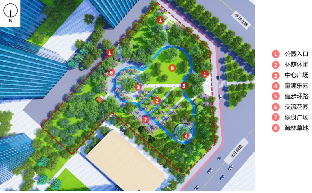 按照上位规划和分级分类办法确定公园类型,本公园属于"街旁游园"类型.