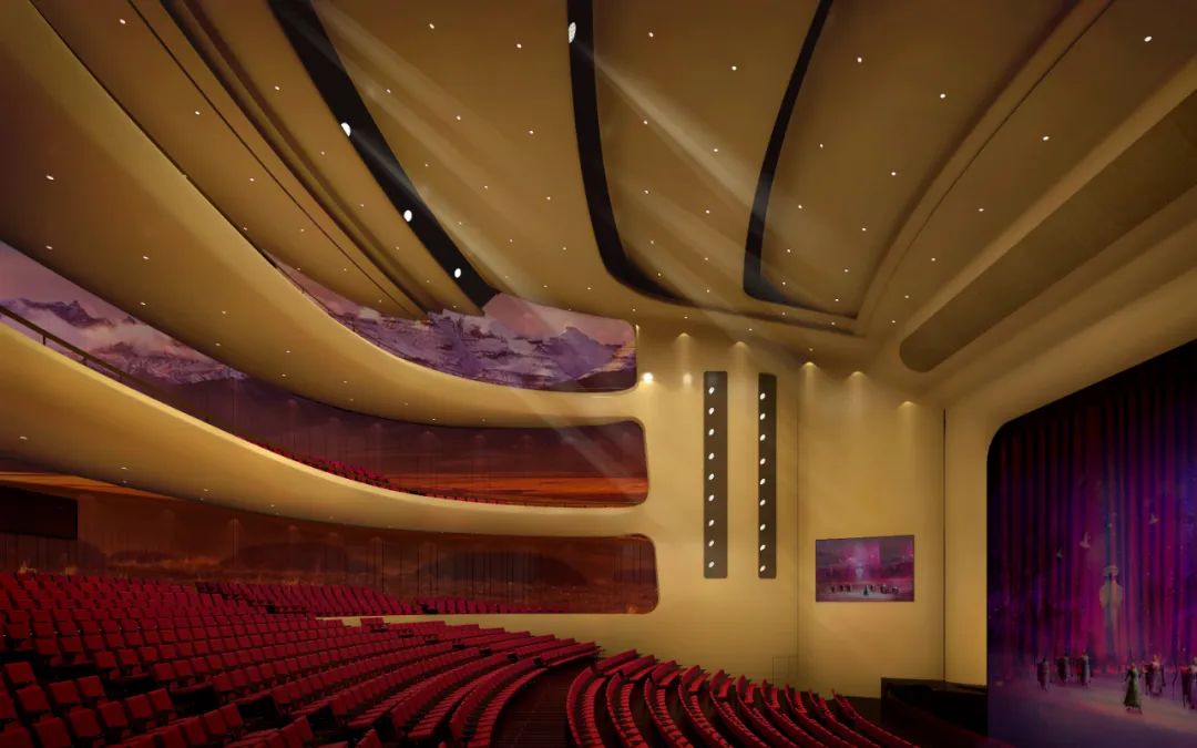 剧场西藏文化广电艺术中心大剧院(西藏文化广电艺术中心项目效果图)将