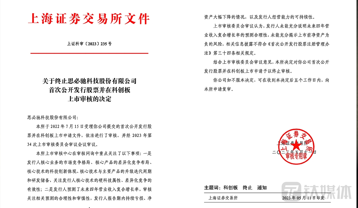 思必驰冲击科创板上市失败，汽车收入7年预增46倍合理性被质疑｜钛媒体焦点