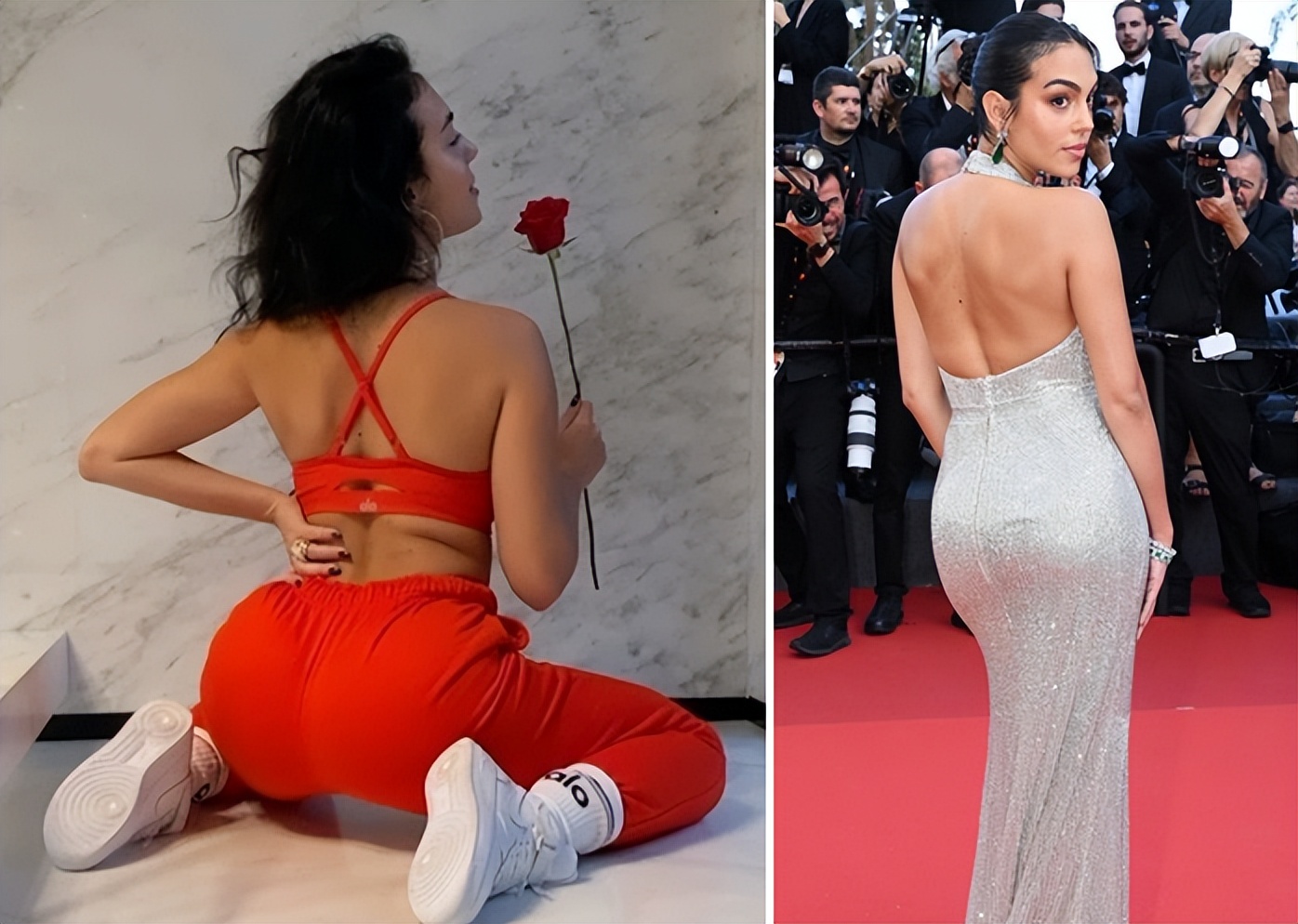 从乔治娜最新晒出的动态视频来看,她身着清凉运动装扮,一件运动内衣