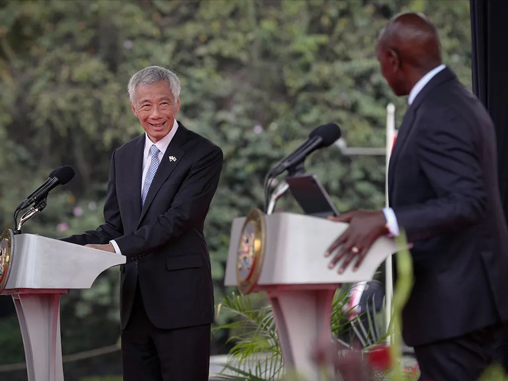 李显龙在肯尼亚访问.图片来源:新加坡总理公署网站
