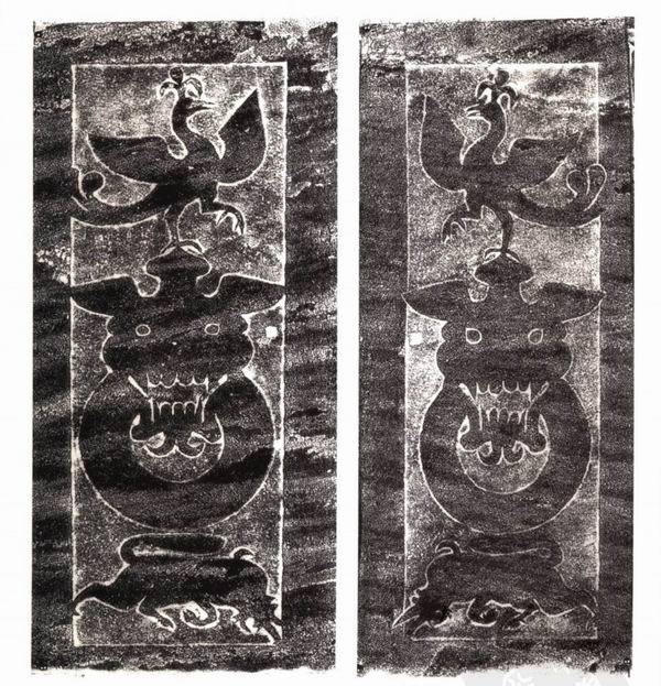 图3 绥德王得元墓左、右门扉拓片