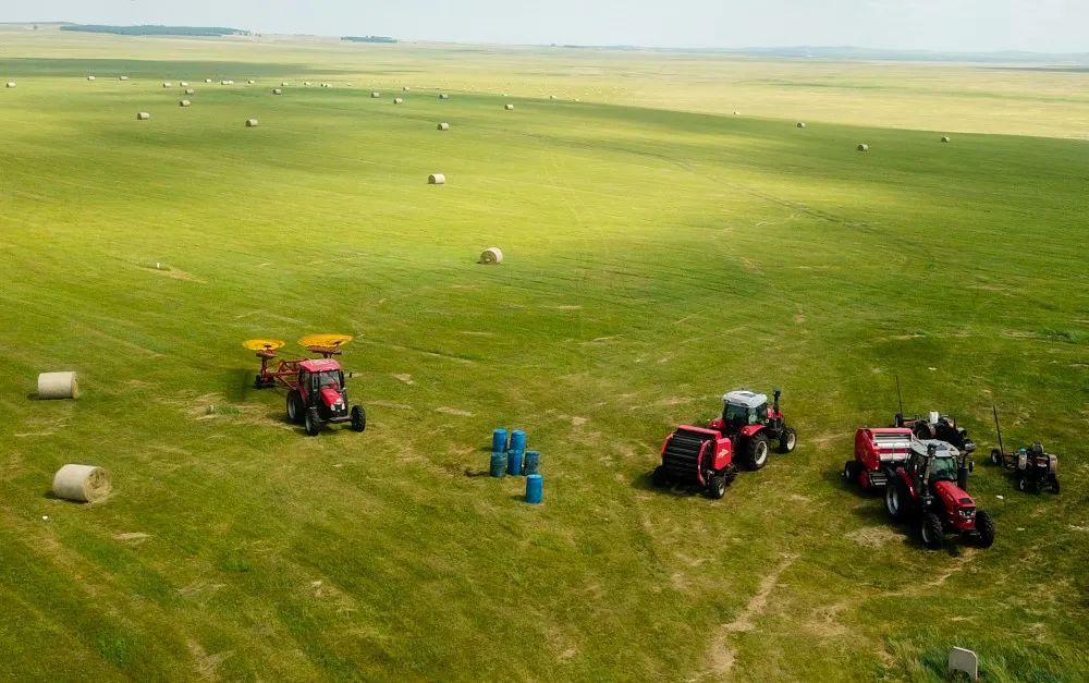 打草机在呼伦贝尔草原上打草.新华社资料图片