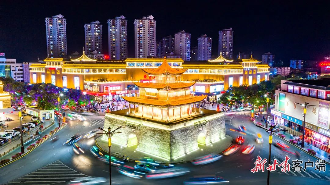 肃州鼓楼夜景.