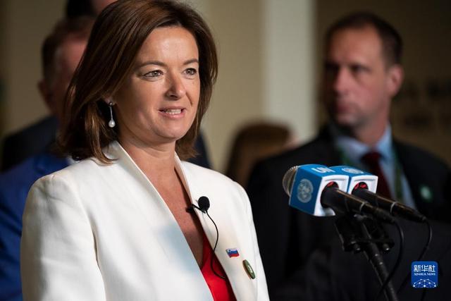 6月6日,在位于纽约的联合国总部,斯洛文尼亚外长塔尼娅·法永在斯洛文