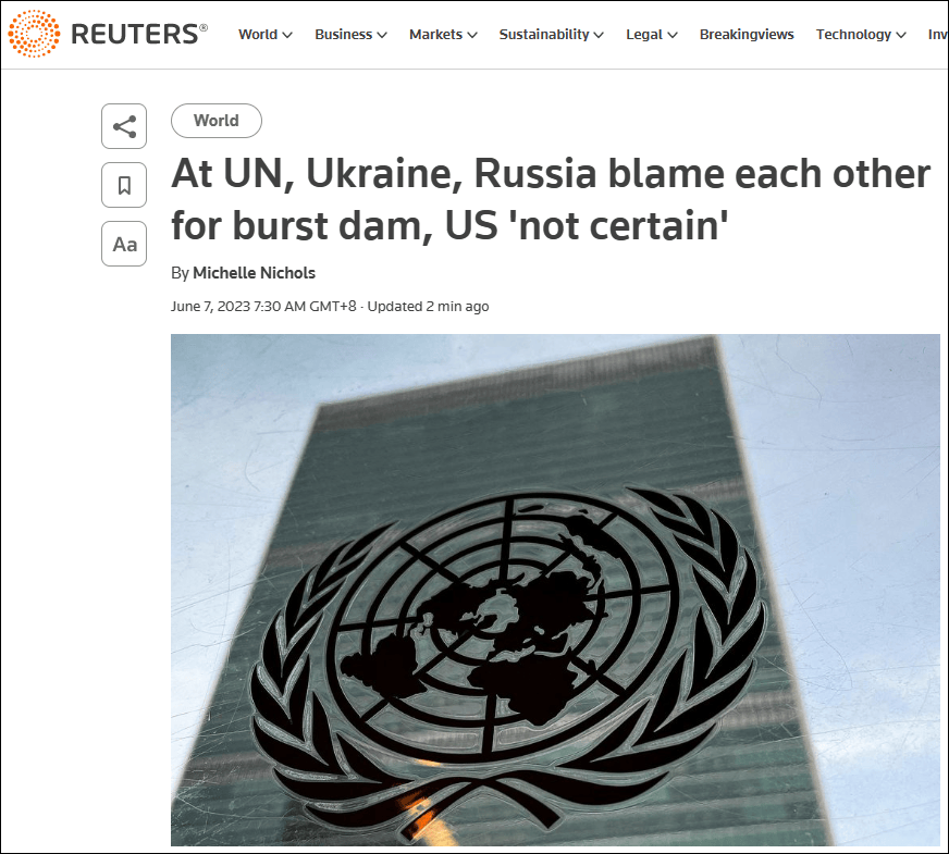 路透社报道截图