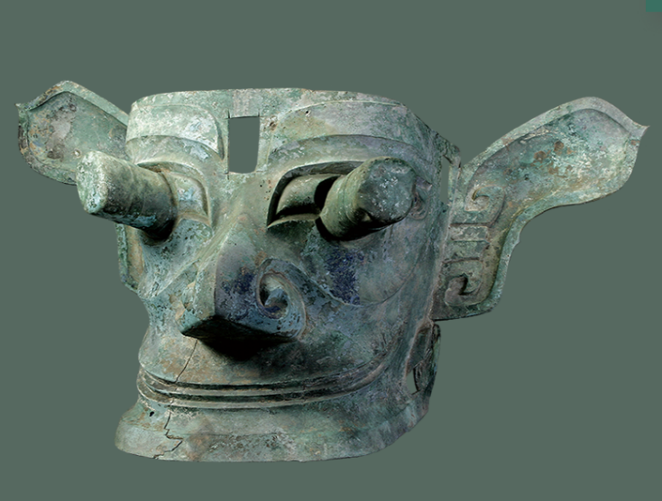 青铜纵目面具(商代)三星堆博物馆藏.(图片来源:三星堆博物馆)