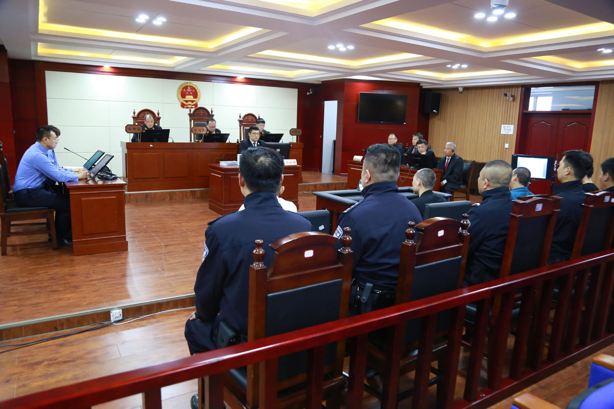 图为一处庭审现场.(黑龙江省高级人民法院供图)