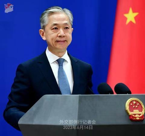外交部发言人汪文斌. 薛伟 摄
