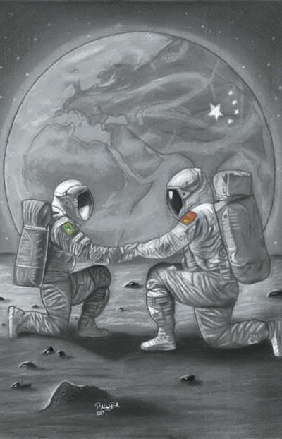 埃及青年罗达·艾哈迈德·谢瓦德菲的获奖作品《中国是非洲实现航天梦