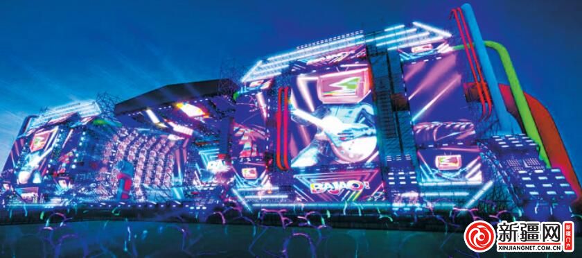 疆菓音乐节舞台效果图.(全媒体记者赵剑尘摄)