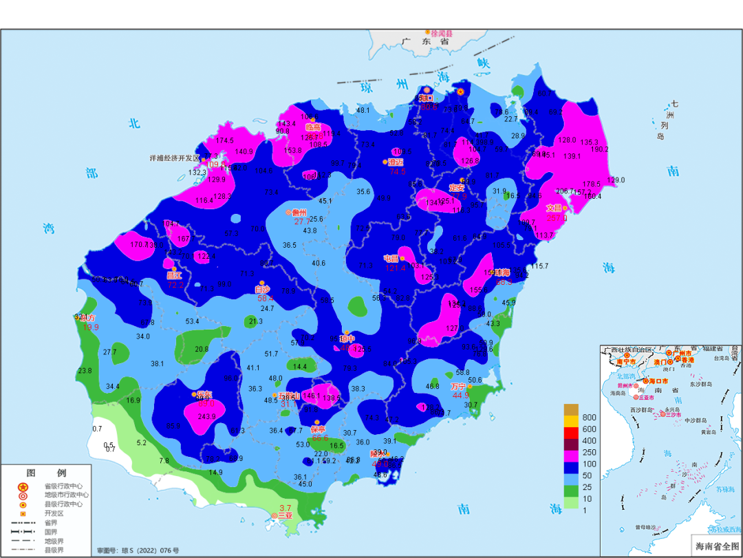 2023年6月9日08时～6月16日08时海南岛雨量
