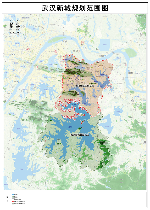 武汉新城规划范围图(来源:《武汉新城规划》)