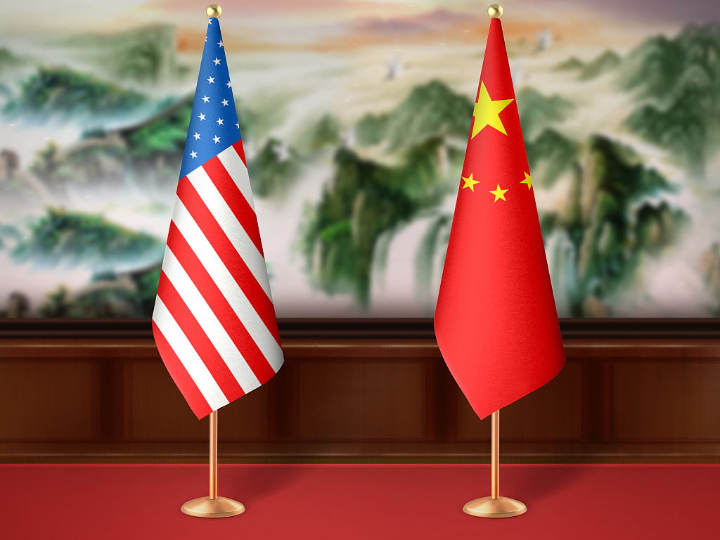 中国国旗与美国国旗 资料图 图源：视觉中国