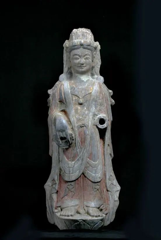 贴金彩绘石雕菩萨立像 东魏彩绘石雕思惟菩萨像 北齐从古至今,青州