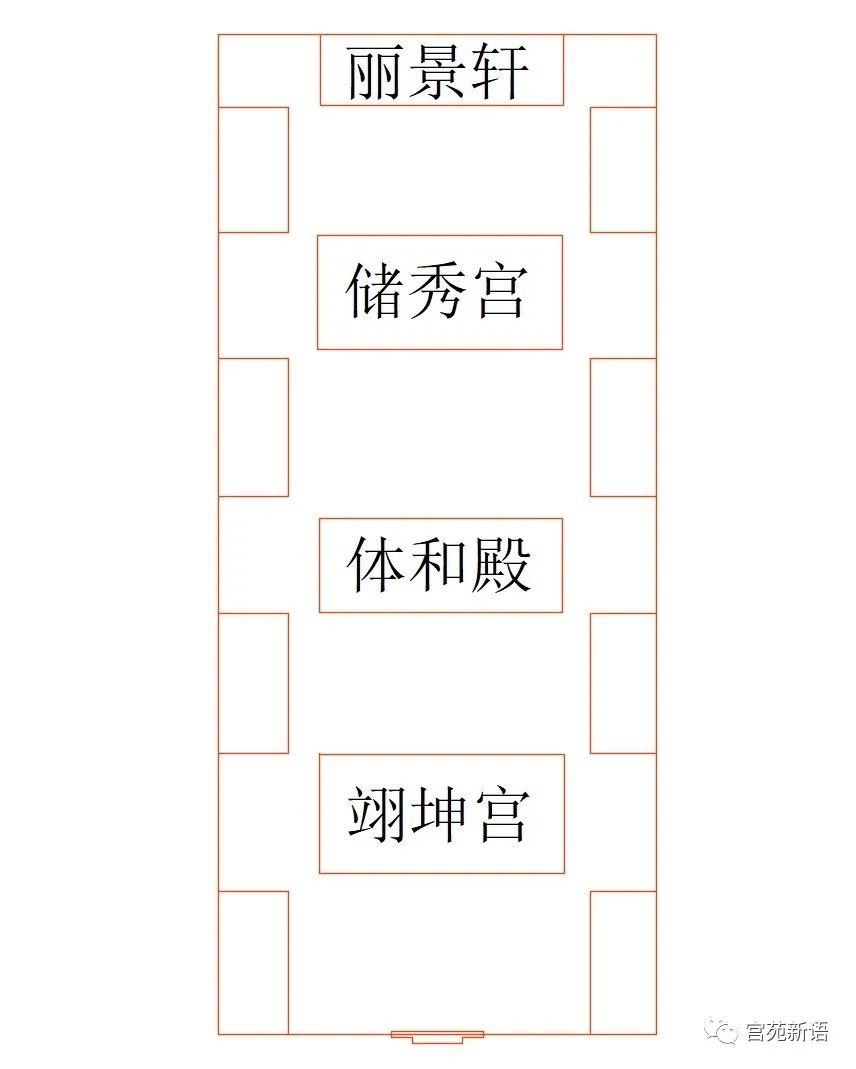 图2&nbsp; 光绪九年重修后的储秀宫区域示意图