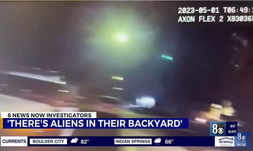 拉斯维加斯警员功令纪录仪纪录下了“有东西划过天外”的画面截图