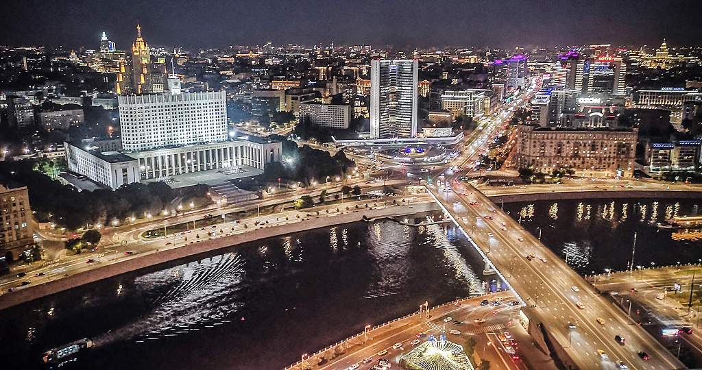 当地时间2023年6月26日,俄罗斯莫斯科夜景.视觉中国 图