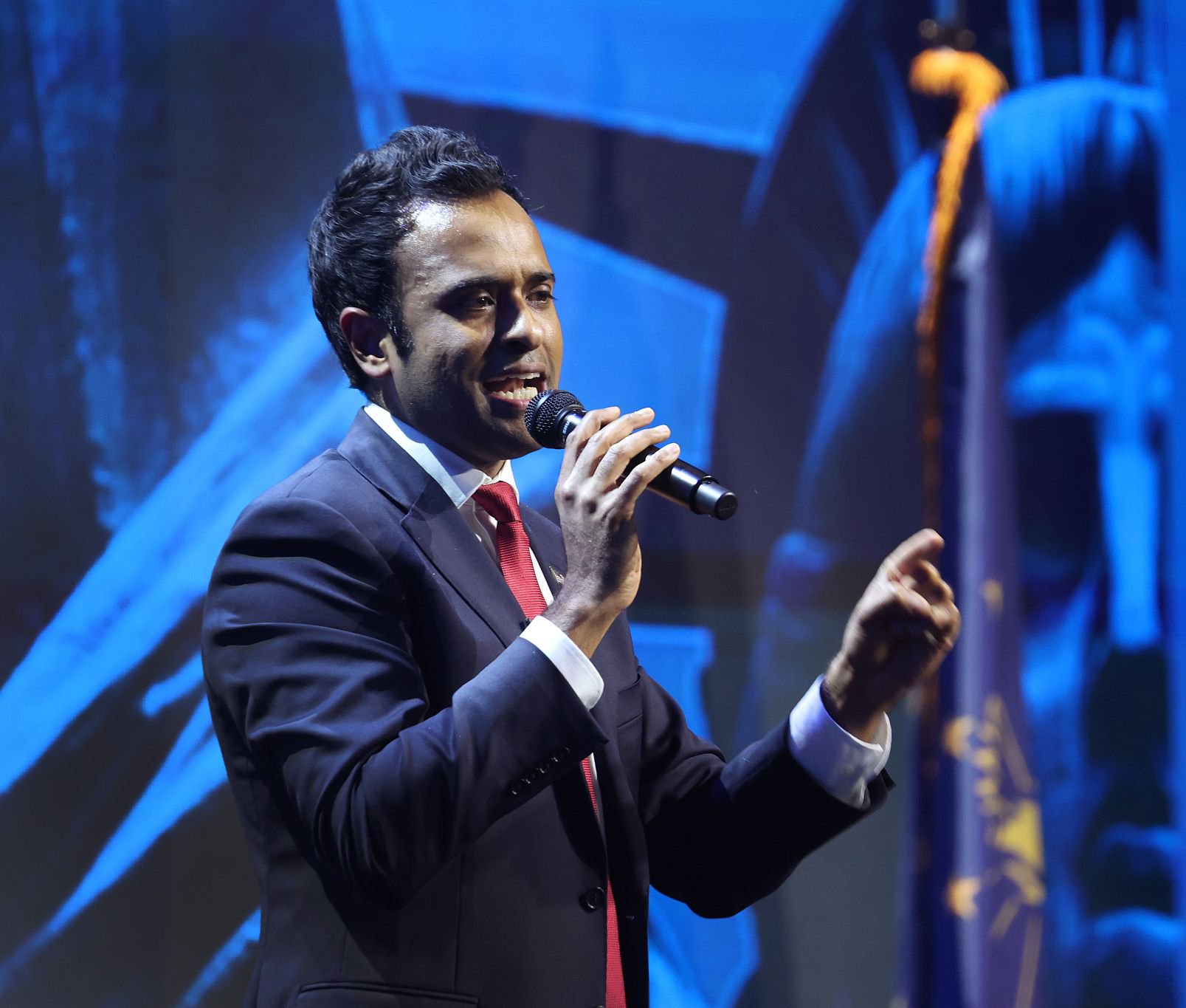 当地时间2023年4月14日,共和党总统候选人维韦克·拉马斯瓦米在2023年