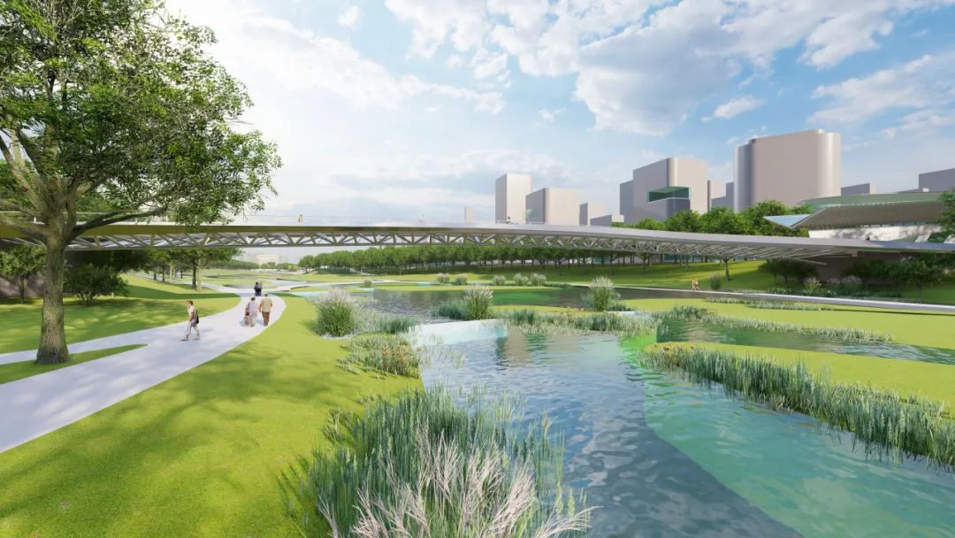 张村河生态公园(一期)先行启动区效果图