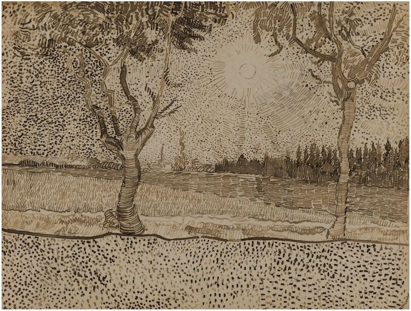 梵高,《通往塔拉斯孔之路》,1888年,古根海姆博物馆藏("梵高的柏树"