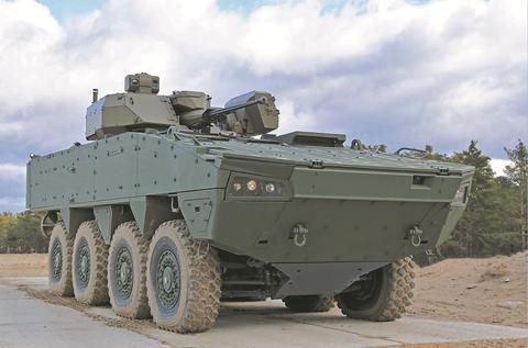 芬兰amv轮式装甲车.资料图片