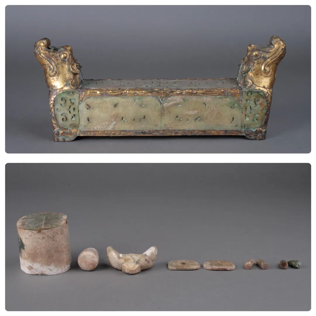 是我国首次发现这件满城汉墓的金缕玉衣用玉殓尸的礼俗达到极致到汉代