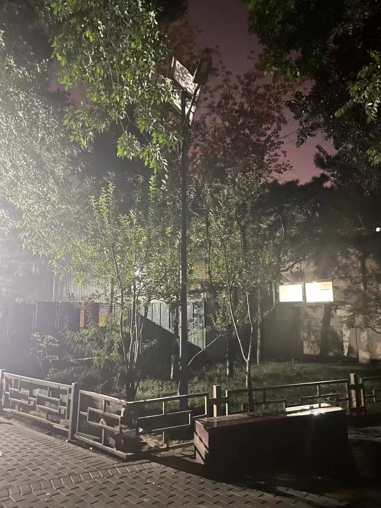增加照明设备的香河园公园
