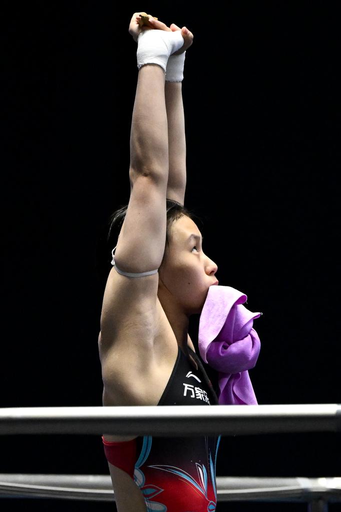 7月19日,中国选手陈芋汐在比赛中.新华社记者许畅摄