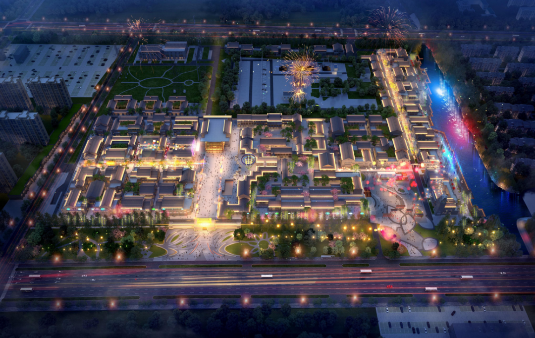 夜景鸟瞰效果图.