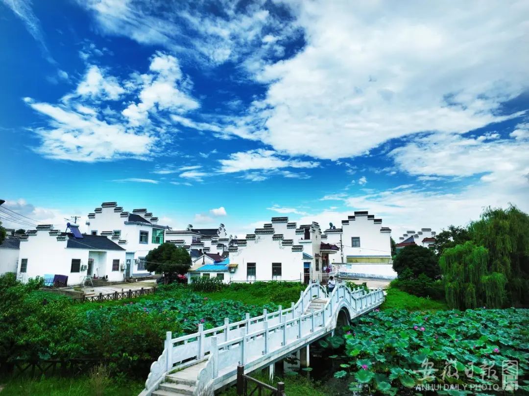 航拍的马鞍山市博望区丹阳镇黄塘村董山里自然村.王玉实 摄